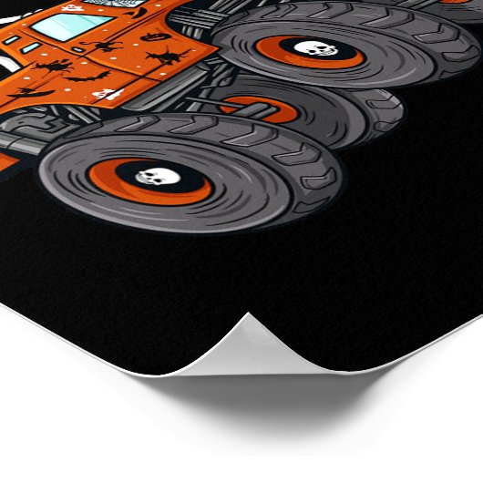 ハロウィーンハロウィーンのカボチャのちょうちんモンスタートラックトドラーボーイ ポスター (角)