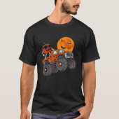 ハロウィーンハロウィーンのカボチャのちょうちんモンスタートラックトドラーボーイ Tシャツ (正面)