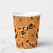 ハロウィーンハロウィーンのカボチャのちょうちん不気味顔オレンジ 紙コップ (右)