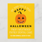 ハロウィーンハロウィーンのカボチャのちょうちん中括弧 – 黄色 ポストカード (正面)