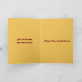 ハロウィーンハロウィーンのカボチャのちょうちん秋フローラカード カード (内部)