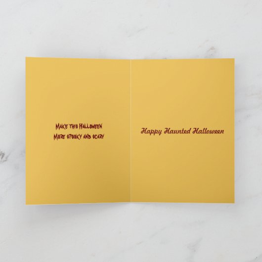 ハロウィーンハロウィーンのカボチャのちょうちん秋フローラカード カード (内部)