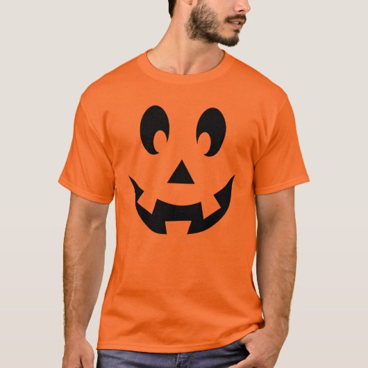 ハロウィーンハロウィーンのカボチャのちょうちん顔 Tシャツ (正面)