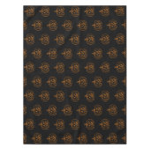 ハロウィーンハロウィーンのカボチャのちょうちん黒とオレンジ色のパターン テーブルクロス (正面)