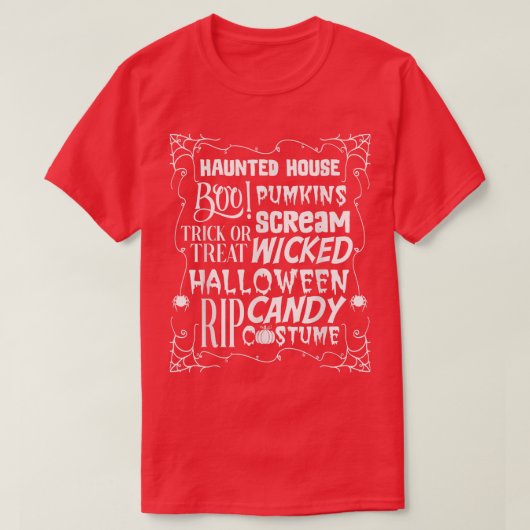 ハロウィーンハントおもしろいドハウスホラー骨格墓 Tシャツ (デザイン正面)