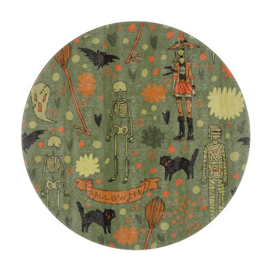 ハロウィーンハント:不気味ヴィンテージミックス カッティングボード (正面)