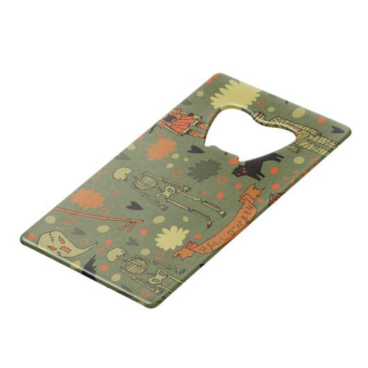 ハロウィーンハント:不気味ヴィンテージミックス クレジットカード栓抜き (裏面アングル)