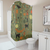 ハロウィーンハント：不気味ヴィンテージミックス シャワーカーテン (インサイチュ)