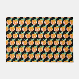 ハロウィーンハンドウォーターカラーパンプキンパターン ドアマット