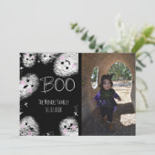 ハロウィーンハンドレタリングチョーク幽霊フォトカード シーズンカード (スタンド正面)