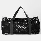 ハロウィーンハートクモの巣クモの巣 ダッフルバッグ (裏面)