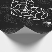 ハロウィーンハートクモの巣クモの巣 ラッピングペーパー (角)