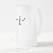 ハロウィーンハートビートブラックキャット&こうもり フロストグラスビールジョッキ (正面右)