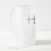 ハロウィーンハートビートブラックキャット&こうもり フロストグラスビールジョッキ (正面左)