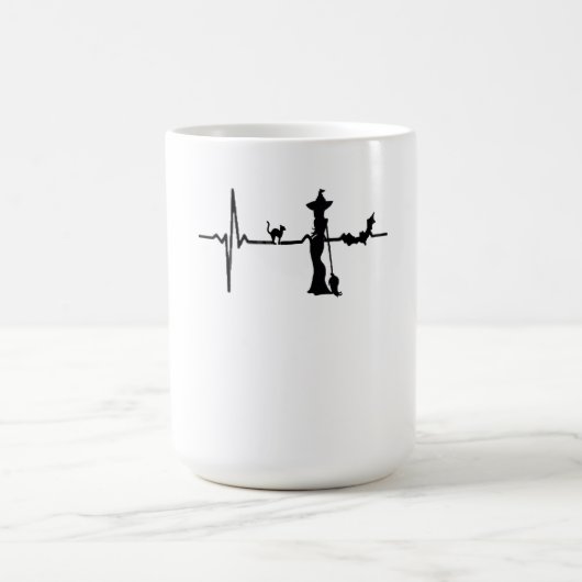 ハロウィーンハートビートブラックキャット&こうもり モーフィングマグカップ (中央)