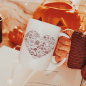 ハロウィーンハート不気味レッドドードルハロウィーンマグ コーヒーマグカップ