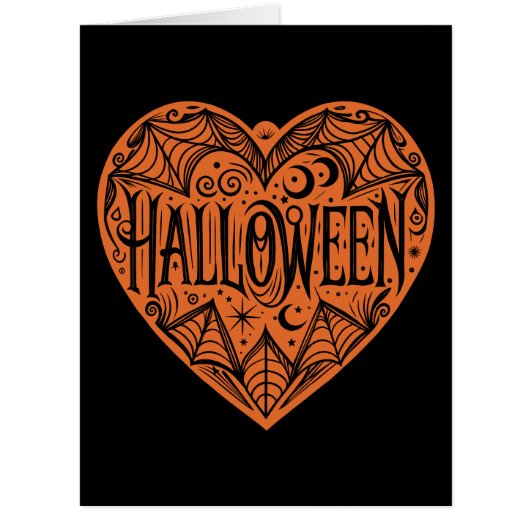 ハロウィーンハート、オレンジハートシェイプ、休日 (正面)