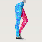 ハロウィーンハーフレッドとハーフブルーシークインレギンス レギンス (右)