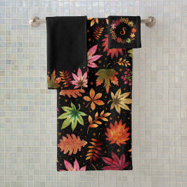 ハロウィーンハーベスト秋紅葉モノグラム バスタオルセット