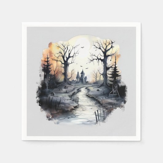 ハロウィーンハ不気味ウス スタンダードカクテルナプキン (正面)