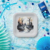 ハロウィーンハ不気味ウス ペーパープレート (パーティー)