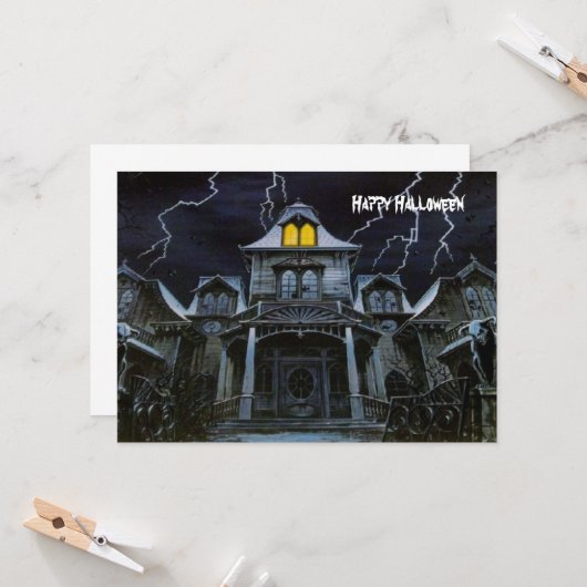 ハロウィーンハ幽霊のよく出るウス カード (正面/裏面インサイチュ)