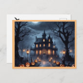 ハロウィーンハ幽霊のよく出るウス シーズンポストカード (正面/裏面)