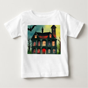 ハロウィーンハ幽霊のよく出るウス ベビーTシャツ