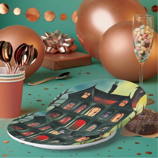 ハロウィーンハ幽霊のよく出るウス ペーパープレート (複数)