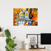 ハロウィーンハ幽霊のよく出るウス ポスター (ホームオフィス)