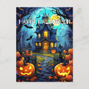 ハロウィーンハ幽霊のよく出るウス ポストカード