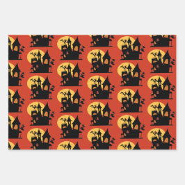 ハロウィーンハ幽霊のよく出るウス ラッピングペーパーシート