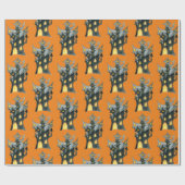 ハロウィーンハ幽霊のよく出るウス ラッピングペーパー (フラット)