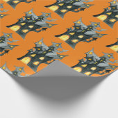 ハロウィーンハ幽霊のよく出るウス ラッピングペーパー (角)