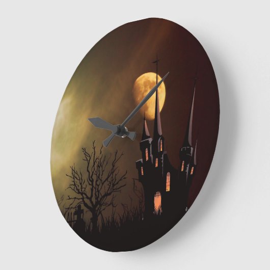 ハロウィーンハ幽霊のよく出るウス ラージ壁時計 (傾斜)