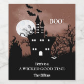 ハロウィーンハ幽霊のよく出るウス ワインラベル (シングルラベル)