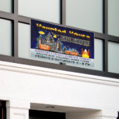 ハロウィーンハ幽霊のよく出るウス 横断幕 (ビルの外側)