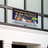 ハロウィーンハ幽霊のよく出るウス 横断幕 (ビルの外側)