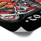 ハロウィーンバイクもしくは自転車に乗る人スケルトン私が地獄に行くヴィンテージ ポスター (角)