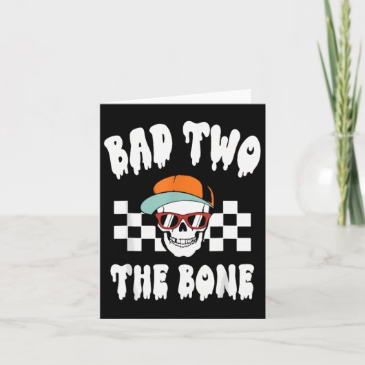 ハロウィーンバイドツーザおもしろいボーン2番目の誕生日のスケッチ カード (正面)