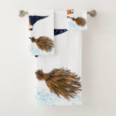 ハロウィーンバスタオールズウィッチカボチャ飛んでいるブロム バスタオルセット (インサイチュ)