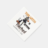 ハロウィーンバチェロレッテこの魔女はヒッチを得ている スタンダードカクテルナプキン (角)