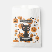 ハロウィーンバッグかわいい黒猫パーソナライズされた フェイバーバッグ (正面)