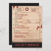 ハロウィーンバッシュアダルトトゥラベルモルグー血パーティー 招待状 (正面/裏面)