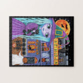 ハロウィーンバッシュブラックキャットキュートウィッチハ幽霊のよく出るウス ジグソーパズル (横)