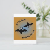 ハロウィーンバット オレンジ ブルー ポストカード (スタンド正面)