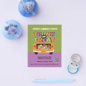 ハロウィーンバナーのトランクまたはトリート チラシ (シングル)