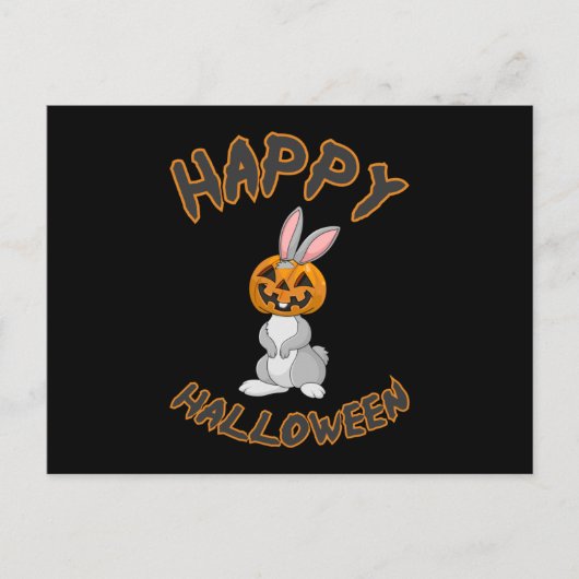 ハロウィーンバニーラビットカボンプキンホラーギフトアイディア ポストカード (正面)