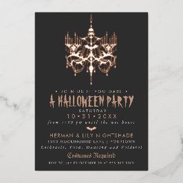ハロウィーンバラゴールドフォイルシャンデリア 箔招待状