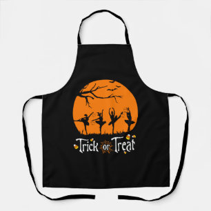 ハロウィーンバレエシルエットのトリックまたはトリートメント エプロン